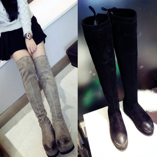 b091 34 genuine leather stretch platform thigh high boots black grey wedge flat luxury designer inspired
b091 34 genuine leather stretch platform thigh high boots black grey wedge flat luxury designer inspired