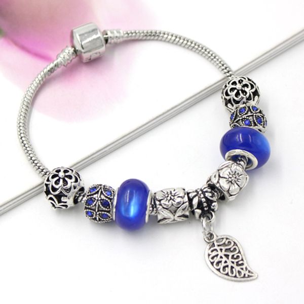 new arrival charms bracelets european leaf bead royal blue bead leaf charms bracelets for women gift, Golden;silver
new arrival charms bracelets european leaf bead royal blue bead leaf charms bracelets for women gift, Golden;silver