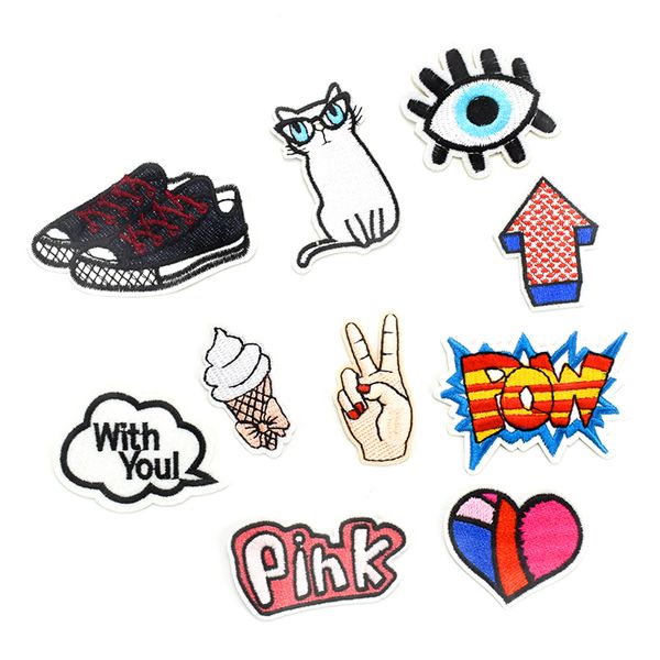 10 pcs embroidery patches for clothing applique iron on transfer patch for jeans bags diy sew on embroidery badge, Black
10 pcs embroidery patches for clothing applique iron on transfer patch for jeans bags diy sew on embroidery badge, Black