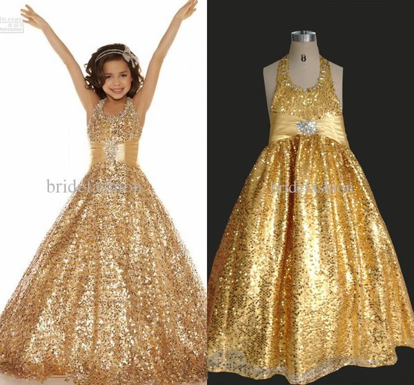 new halter glitz girls pageant dresses for teen sequins lace gold kids ball gown beads party prom dresses, White;red
new halter glitz girls pageant dresses for teen sequins lace gold kids ball gown beads party prom dresses, White;red
