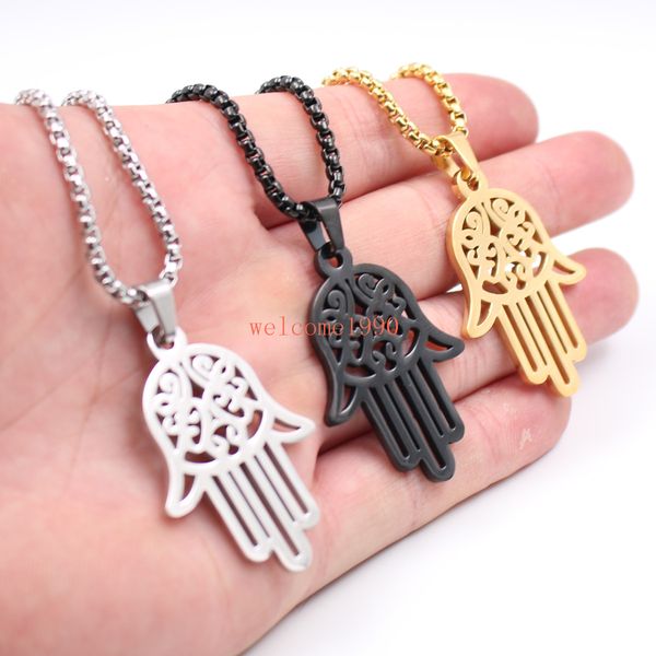 seller gold silver black stainless steel open hamsa hand of love wisdom forgiveness pendant rolo chain necklace 3mm 24 inch
seller gold silver black stainless steel open hamsa hand of love wisdom forgiveness pendant rolo chain necklace 3mm 24 inch