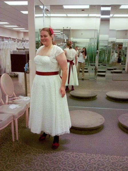 2019 ankle length plus size wedding dress with jacket lace a-line red ribbon sash bridal gowns lace up back custom made w1052, White
2019 ankle length plus size wedding dress with jacket lace a-line red ribbon sash bridal gowns lace up back custom made w1052, White