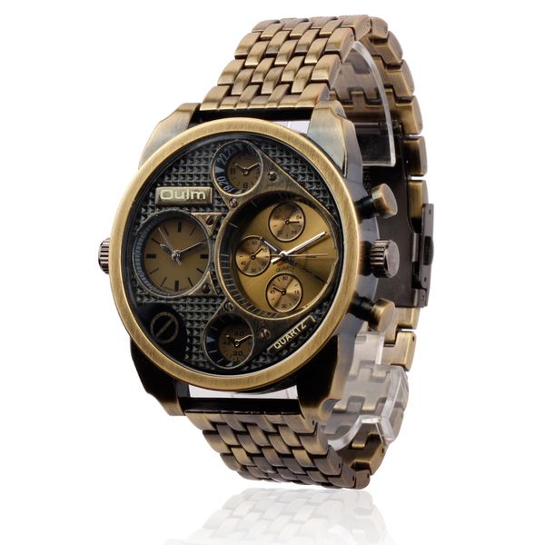 luxury watches oulm men watch vintage gold full steel men quartz military dual time zone analog clock waterproof brand wristwatch reloj, Slivery;brown
luxury watches oulm men watch vintage gold full steel men quartz military dual time zone analog clock waterproof brand wristwatch reloj, Slivery;brown