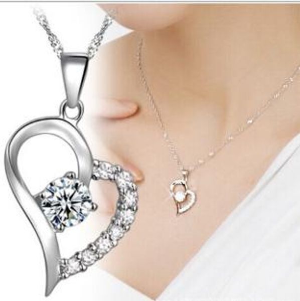 necklace with diamond heart pendant, 925 sterling silver,noble and delicate for women, and high quality
necklace with diamond heart pendant, 925 sterling silver,noble and delicate for women, and high quality