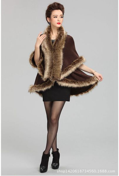 wholesale-2015 new winter faux fake fur vests for women raccoon fur collar overcoat capes fashion warm plus size vest jacket coat shawls, Black
wholesale-2015 new winter faux fake fur vests for women raccoon fur collar overcoat capes fashion warm plus size vest jacket coat shawls, Black