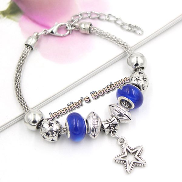 new arrival pdr charms european style sport jewelry navy blue beads football beaded star charm bracelets for sport fans gift jewelry, Golden;silver
new arrival pdr charms european style sport jewelry navy blue beads football beaded star charm bracelets for sport fans gift jewelry, Golden;silver
