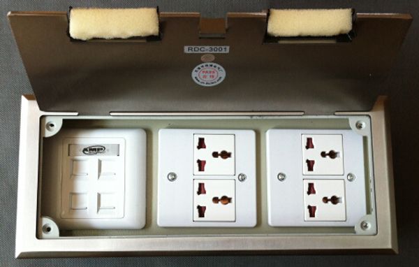 universal flip-up type floor socket box copper stainless steel material site computer phone jack copper wire grounding
universal flip-up type floor socket box copper stainless steel material site computer phone jack copper wire grounding