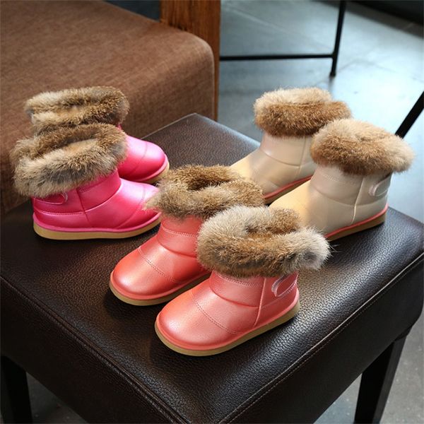 

Зимняя мода для девочек по уходу за детьми Снег Boots обувь Comfy Kids Теплого Плюшевого
