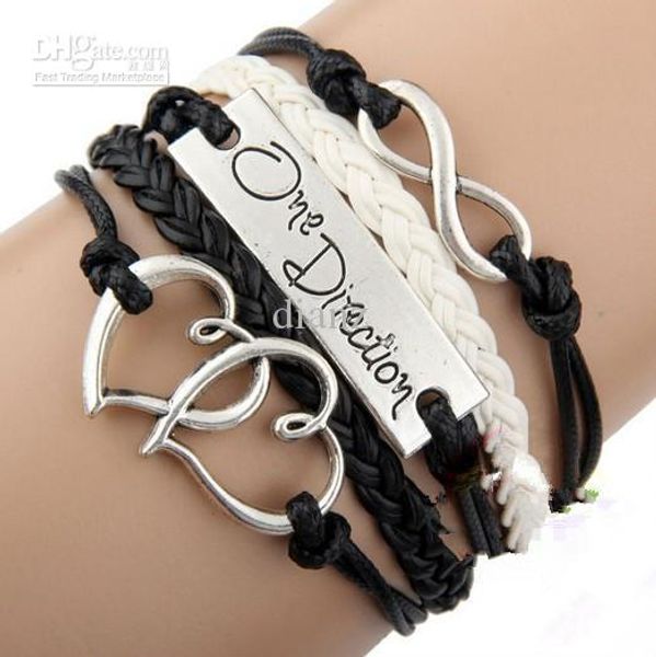 fashion handmade black i love one direction 1d infinity charm bracelets and bangles jewelry gift items for women, Golden;silver
fashion handmade black i love one direction 1d infinity charm bracelets and bangles jewelry gift items for women, Golden;silver