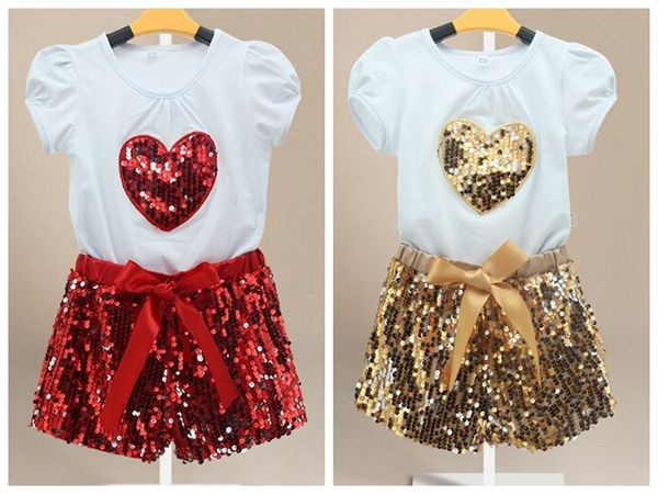 prettybaby girls summer outfits cotton short sleeve sequin heart shirt girls sequin short set kids girl short pant set ing, White
prettybaby girls summer outfits cotton short sleeve sequin heart shirt girls sequin short set kids girl short pant set ing, White