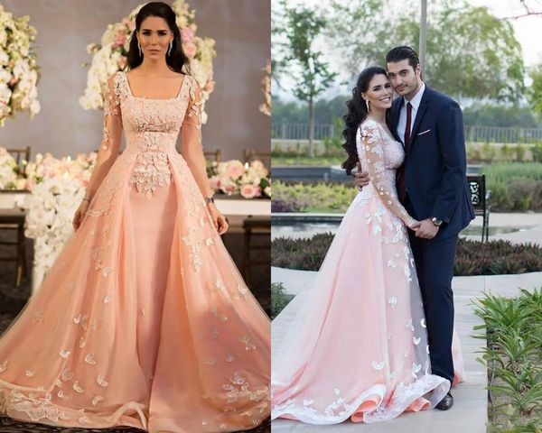 square pink evening dresses long sleeve applique beads illusion generous prom dress vestidos de fest party formal pageant celebrity gowns, Black;red
square pink evening dresses long sleeve applique beads illusion generous prom dress vestidos de fest party formal pageant celebrity gowns, Black;red