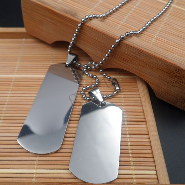 2x military army dog tag real mens stainless steel pendant 30inch ball bead chain necklace, Silver
2x military army dog tag real mens stainless steel pendant 30inch ball bead chain necklace, Silver