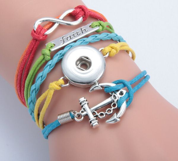 3pc colorful anchor faith infinity noosa button diy bracelet alloy pu leater woven handmade snap button bracelet diy jelwery diy accessories, Golden;silver
3pc colorful anchor faith infinity noosa button diy bracelet alloy pu leater woven handmade snap button bracelet diy jelwery diy accessories, Golden;silver