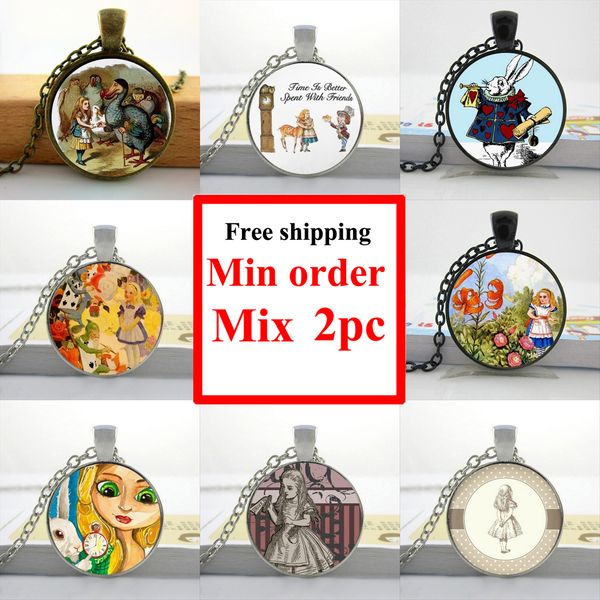 NS--00372 Glass Necklace Alice in Wonderland Necklace Alice in Wonderland Jewelry Glass Picture Pendant 
NS--00372 Glass Necklace Alice in Wonderland Necklace Alice in Wonderland Jewelry Glass Picture Pendant