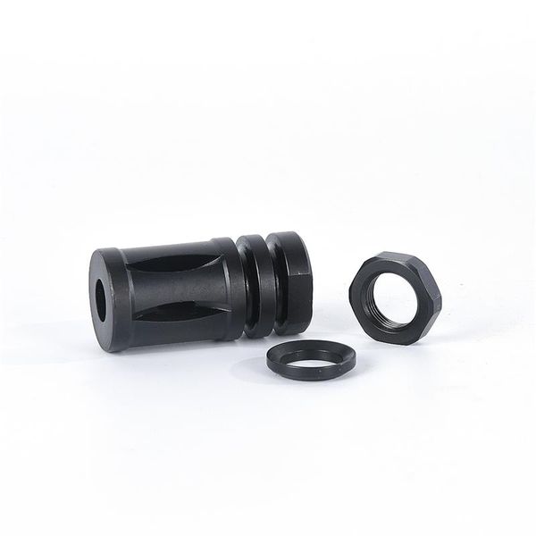 

muzzle device .308 m14x1lh thread muzzle brake pressure reducer with jam nut and crush washer