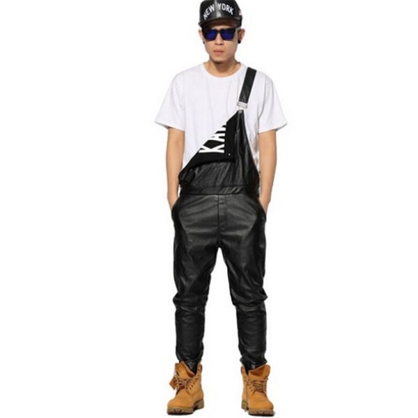 wholesale-pant men leather overalls pu black hip hop streetwear faux leather rompers jumpsuit for men trousers vc2776
wholesale-pant men leather overalls pu black hip hop streetwear faux leather rompers jumpsuit for men trousers vc2776