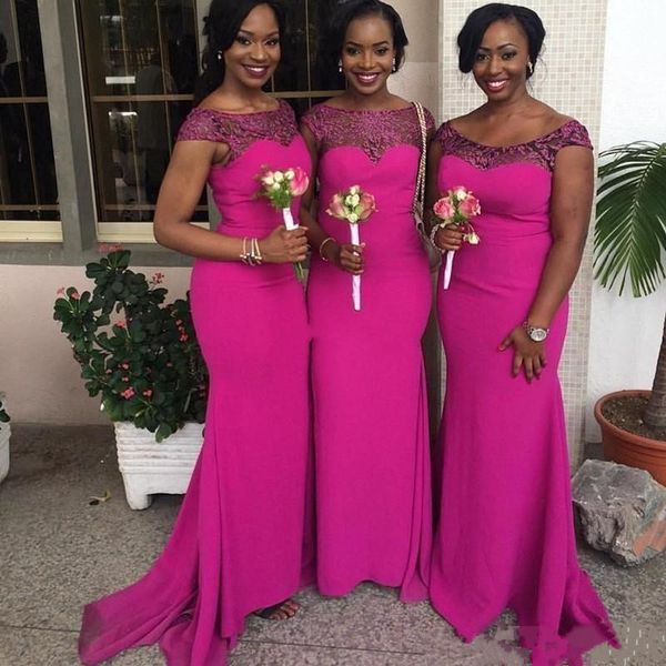 new mermaid bridesmaid dresses 2019 cap sleeves lace appliques maid of honor gowns custom made south african wedding guest dress, White;pink
new mermaid bridesmaid dresses 2019 cap sleeves lace appliques maid of honor gowns custom made south african wedding guest dress, White;pink