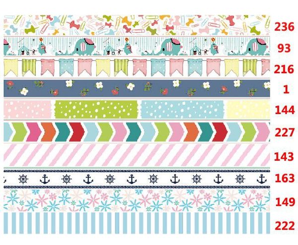 

wholesale-10 pieces new arrial 15mm*10m decorative washi tape,masking tape,sticky adhesive paper tape with dot,stripe color