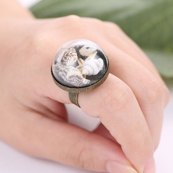 european style creative transparent glass shape rings custom insert natural conch starfish charms ring 10pcs/lot, Silver
european style creative transparent glass shape rings custom insert natural conch starfish charms ring 10pcs/lot, Silver