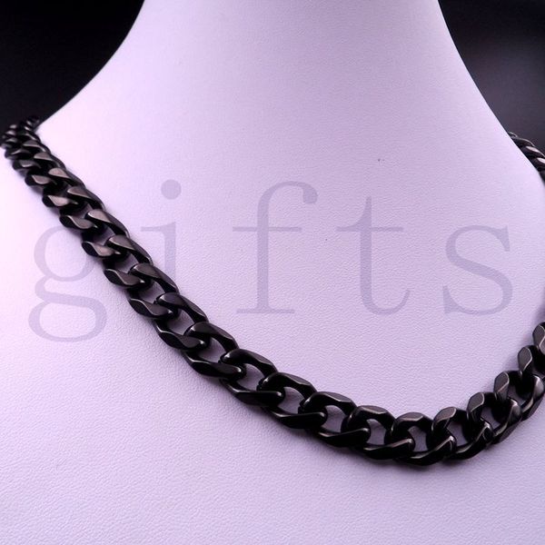 24"15mm heavy cool black 316l stainless steel men's chain link curb necklace, Silver
24"15mm heavy cool black 316l stainless steel men's chain link curb necklace, Silver