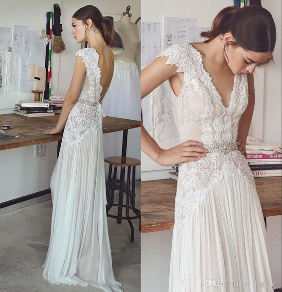 boho wedding dresses lihi hod 2020 new bohemian bridal gowns with cap sleeves and v neck pleated skirt elegant a-line bridal gowns 002, White
boho wedding dresses lihi hod 2020 new bohemian bridal gowns with cap sleeves and v neck pleated skirt elegant a-line bridal gowns 002, White