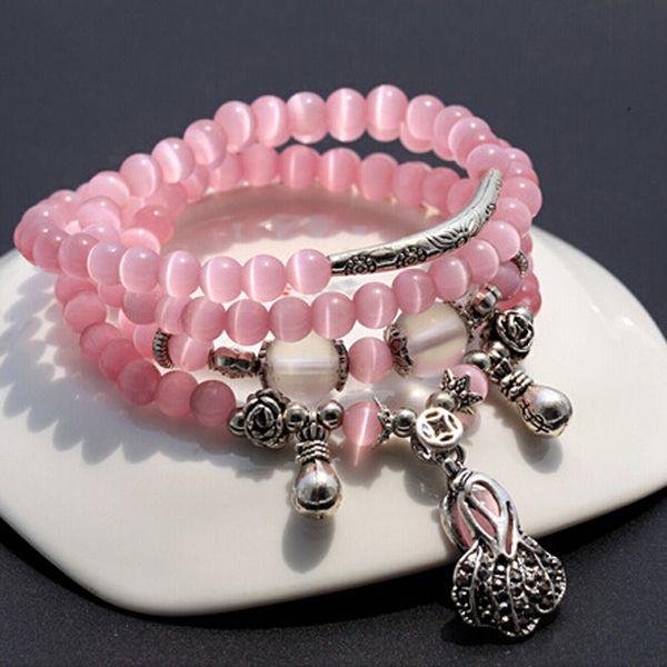 fashion 5mm natural pink opal stone beads bracelet bangle for women charm jewelry cabbage purse pendant bracelets strand 70cm, Black
fashion 5mm natural pink opal stone beads bracelet bangle for women charm jewelry cabbage purse pendant bracelets strand 70cm, Black