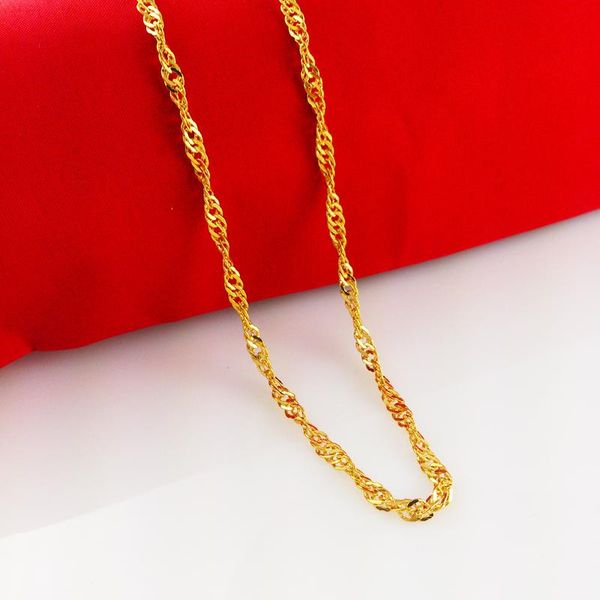 

быстрая бесплатная доставка 24k золото женщин ожерелье цепь ширина: 3 мм, длина: 48 см, вес:. 6.4 g, Silver