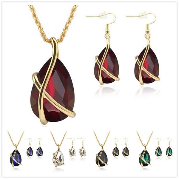 2016 european and american fashion women wedding party jewelry sets gold plated water drop crystal pendant necklace earrings jewelry sets, Silver
2016 european and american fashion women wedding party jewelry sets gold plated water drop crystal pendant necklace earrings jewelry sets, Silver