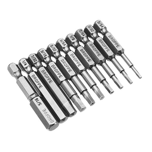 10pcs sae 5/64-5/16 inch hex head screwdriver bit 1/4 inch hex shank magnetic screwdriver bit
10pcs sae 5/64-5/16 inch hex head screwdriver bit 1/4 inch hex shank magnetic screwdriver bit