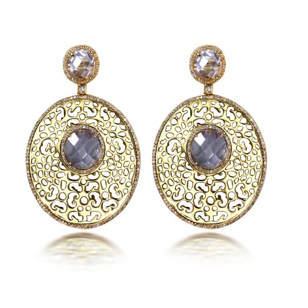 large gold plate earrings long oval design earrings for party cubic zirconia earrings white gold filled jewelry, Silver 
large gold plate earrings long oval design earrings for party cubic zirconia earrings white gold filled jewelry, Silver