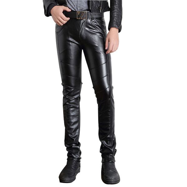 wholesale-mens black leather pants faux leather pu material black color motorcycle skinny faux leather pants for men p015
wholesale-mens black leather pants faux leather pu material black color motorcycle skinny faux leather pants for men p015