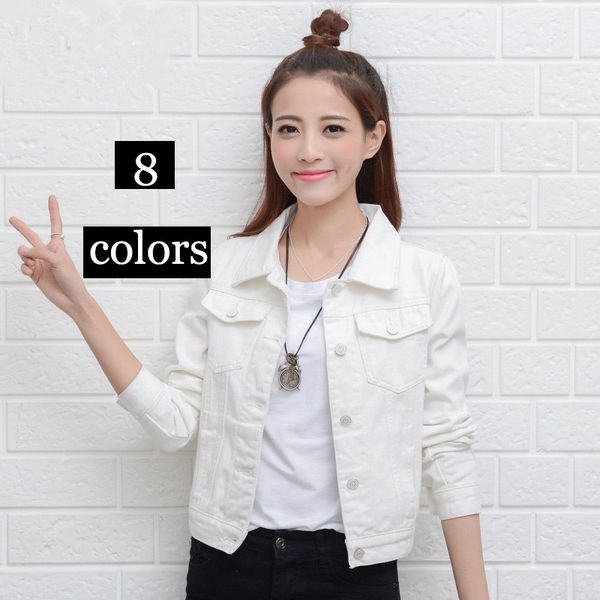 wholesale- spring autumn denim jacket white womens jeans jacket black short jeans overcoat ladies girls slim jackets, Black;brown
wholesale- spring autumn denim jacket white womens jeans jacket black short jeans overcoat ladies girls slim jackets, Black;brown