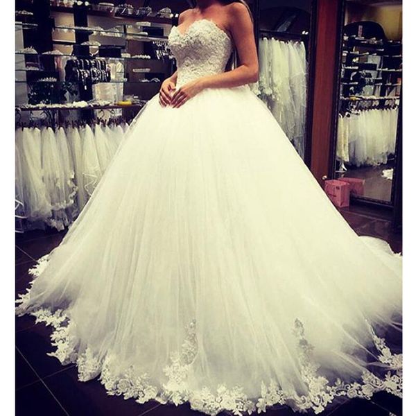 2020 princess lace ball gown wedding dresses sweetheart appliques lace puffy tulle off shoulder vestido de noiva bridal gowns, White
2020 princess lace ball gown wedding dresses sweetheart appliques lace puffy tulle off shoulder vestido de noiva bridal gowns, White