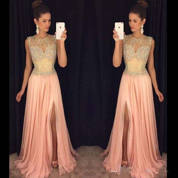 prom dresses 2016 pageant dresses with slit pink wedding party dresses illusion neck side split beaded spring new arrival evening dresses, Black
prom dresses 2016 pageant dresses with slit pink wedding party dresses illusion neck side split beaded spring new arrival evening dresses, Black