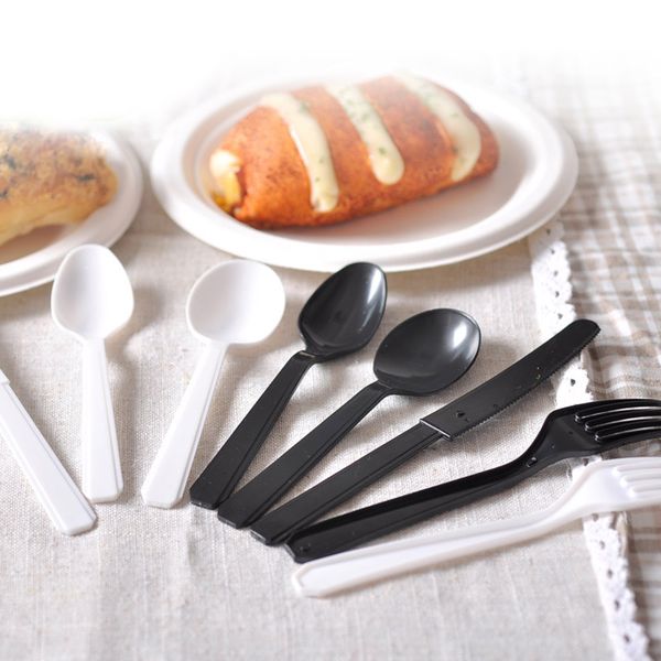 Black/White Disposable PP Spoon Knife Fork Napkin Portable Party Dinnerware Western Point Fork Knife Promotion 100set/lot SK709
Black/White Disposable PP Spoon Knife Fork Napkin Portable Party Dinnerware Western Point Fork Knife Promotion 100set/lot SK709