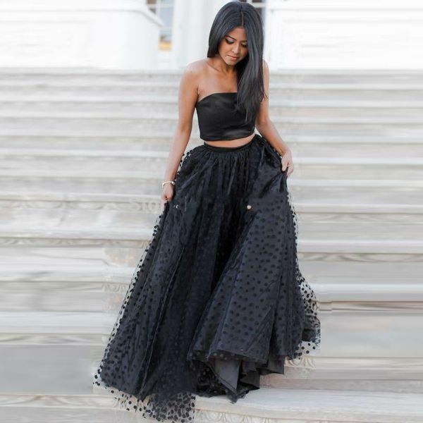black polka dot two piece prom dresses sweetheart back zipper vestidos de festa a line fashion party evening gowns 2016
black polka dot two piece prom dresses sweetheart back zipper vestidos de festa a line fashion party evening gowns 2016