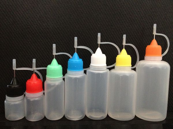 

Rich Colors Soft PE Needle Bottle 3ml 5ml 10ml 15ml 20ml 30ml 50ml Bottle Safe Ego Vapor E Cig Liquid Metal Dropper Tips Plastic Bottles