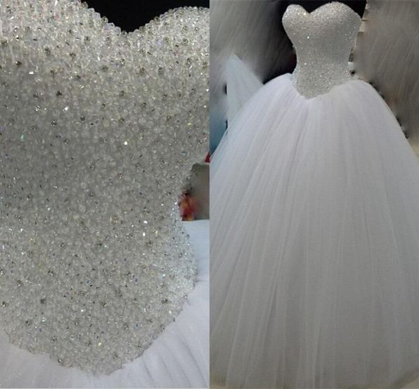 luxuy real image crystal wedding dresses 2016 sweetheart strapless princess tulle bridal gowns ing, White
luxuy real image crystal wedding dresses 2016 sweetheart strapless princess tulle bridal gowns ing, White