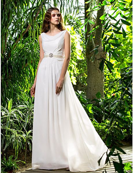 2016 new fashion elegant popular ivory sweep/brush train cowl chiffon backless sheath/column wedding dresses 131, White
2016 new fashion elegant popular ivory sweep/brush train cowl chiffon backless sheath/column wedding dresses 131, White