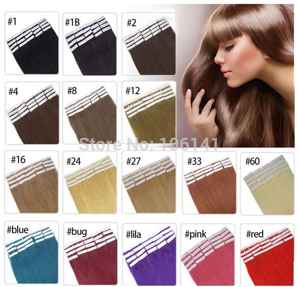 19 Colors 16" 18" 20" 22" 24" Brazilian Hair Skin Weft Remy Tape In On Human Hair Extensions 20pcs/lot
19 Colors 16" 18" 20" 22" 24" Brazilian Hair Skin Weft Remy Tape In On Human Hair Extensions 20pcs/lot