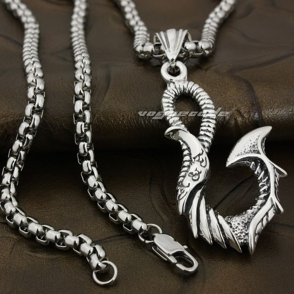 linsion huge heavy fish hook 925 sterling silver mens biker pendant 8a019 stainless steel necklace 24 inches
linsion huge heavy fish hook 925 sterling silver mens biker pendant 8a019 stainless steel necklace 24 inches