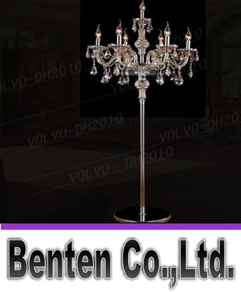 Llfa787 7 Heads Crystal Light Luxury Crystal Floor Lamp Bedroom Candle Floor Lamp Crystal Vintage Luxury Standing Floor Lamps