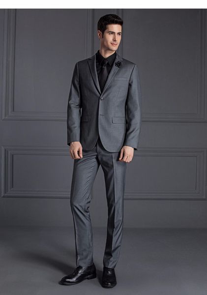 fashion new mens gray wedding dress and mens office suite work fine 2 piece set factory tailormade, White;black
fashion new mens gray wedding dress and mens office suite work fine 2 piece set factory tailormade, White;black