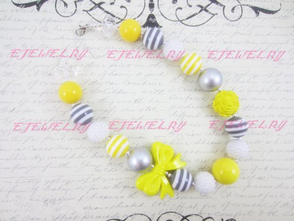 gray and yellow children's, chunky necklace, bow , kids , beaded gumball , child girls necklace cb168
gray and yellow children's, chunky necklace, bow , kids , beaded gumball , child girls necklace cb168