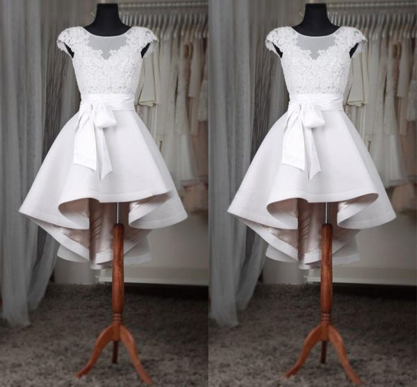 2018 real image white short homecoming dresses sheer neck cap sleeves appliques lace satin custom made high low prom dresses fast shipping, Blue;pink
2018 real image white short homecoming dresses sheer neck cap sleeves appliques lace satin custom made high low prom dresses fast shipping, Blue;pink