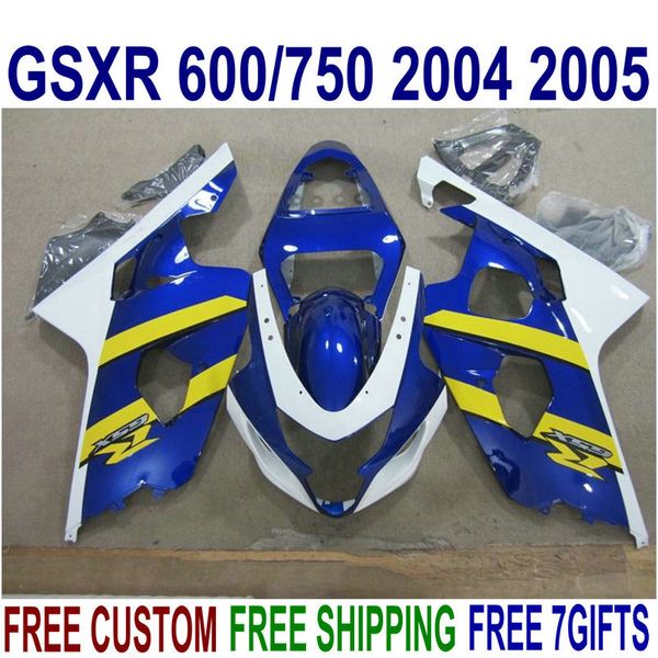 platic motobike parts for suzuki gsxr600 gsxr750 2004 2005 k4 fairing kit gsxr600/750 04 05 yellow white blue fairings set r10j
platic motobike parts for suzuki gsxr600 gsxr750 2004 2005 k4 fairing kit gsxr600/750 04 05 yellow white blue fairings set r10j