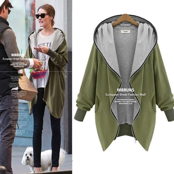 2016 autumn winter trench coats fashion women long sport hoodies coat long sleeve plus size large casual zipper coats clothing outwear d12, Tan;black
2016 autumn winter trench coats fashion women long sport hoodies coat long sleeve plus size large casual zipper coats clothing outwear d12, Tan;black