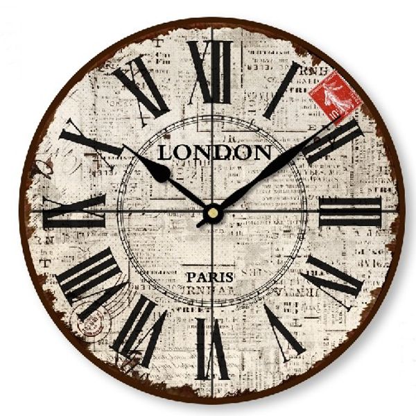 16 inches creative nostalgia newspaper pattern wooden wall clocks quartz wall clock 0201013
16 inches creative nostalgia newspaper pattern wooden wall clocks quartz wall clock 0201013