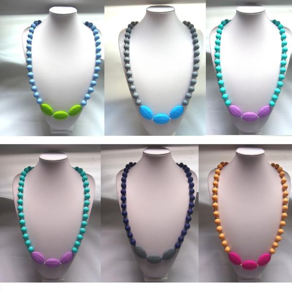 new teether necklaces mum beads silicone pendant teething baby necklace chew jewellery 7 colors for choices, Silver
new teether necklaces mum beads silicone pendant teething baby necklace chew jewellery 7 colors for choices, Silver
