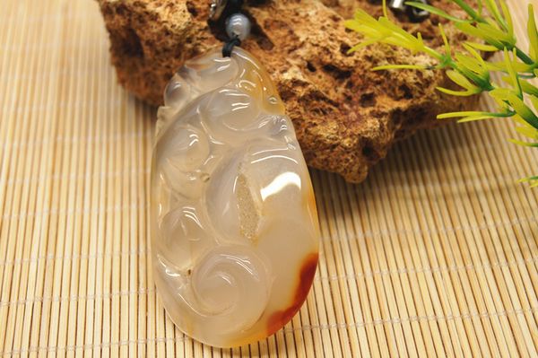 hand-carved (amulet), natural ice seed light white agate - oblong - luck. necklace pendant, Silver
hand-carved (amulet), natural ice seed light white agate - oblong - luck. necklace pendant, Silver